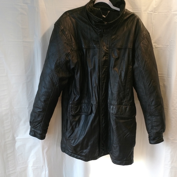 Stefano man leather jacket size large black - Picture 3 of 8
